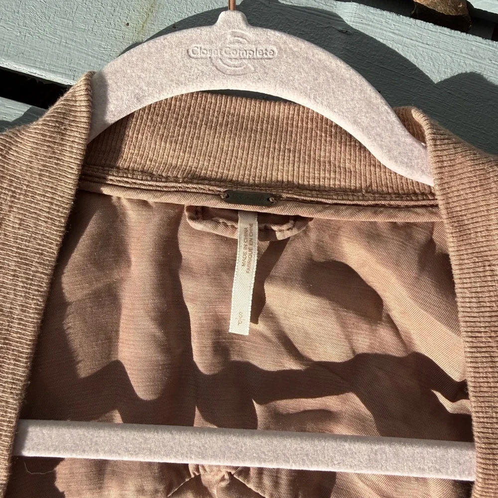 Free‎ People Lightweight Utility Jacket Mauve Pink Drawstring Size S